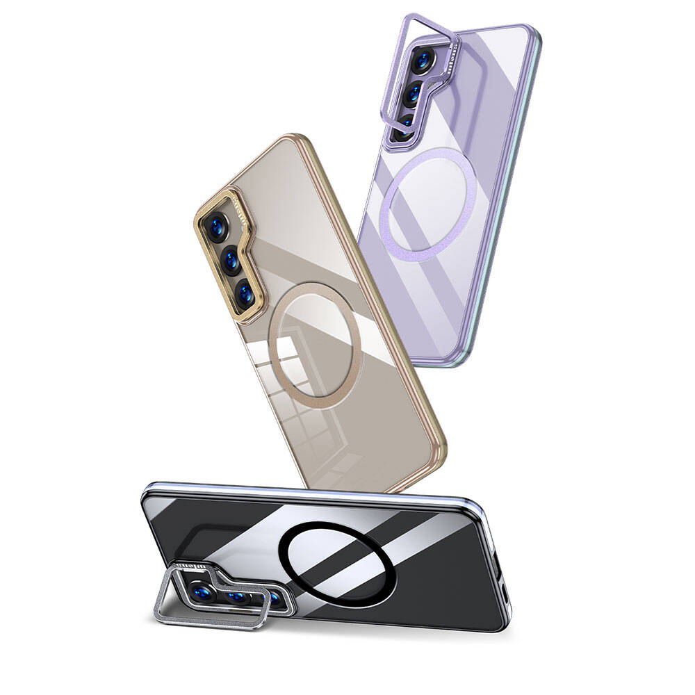 Galaxy S24 Plus Kılıf Magsafe Şarj Özellikli Wlons Standlı Efsane Kılıf Siyah