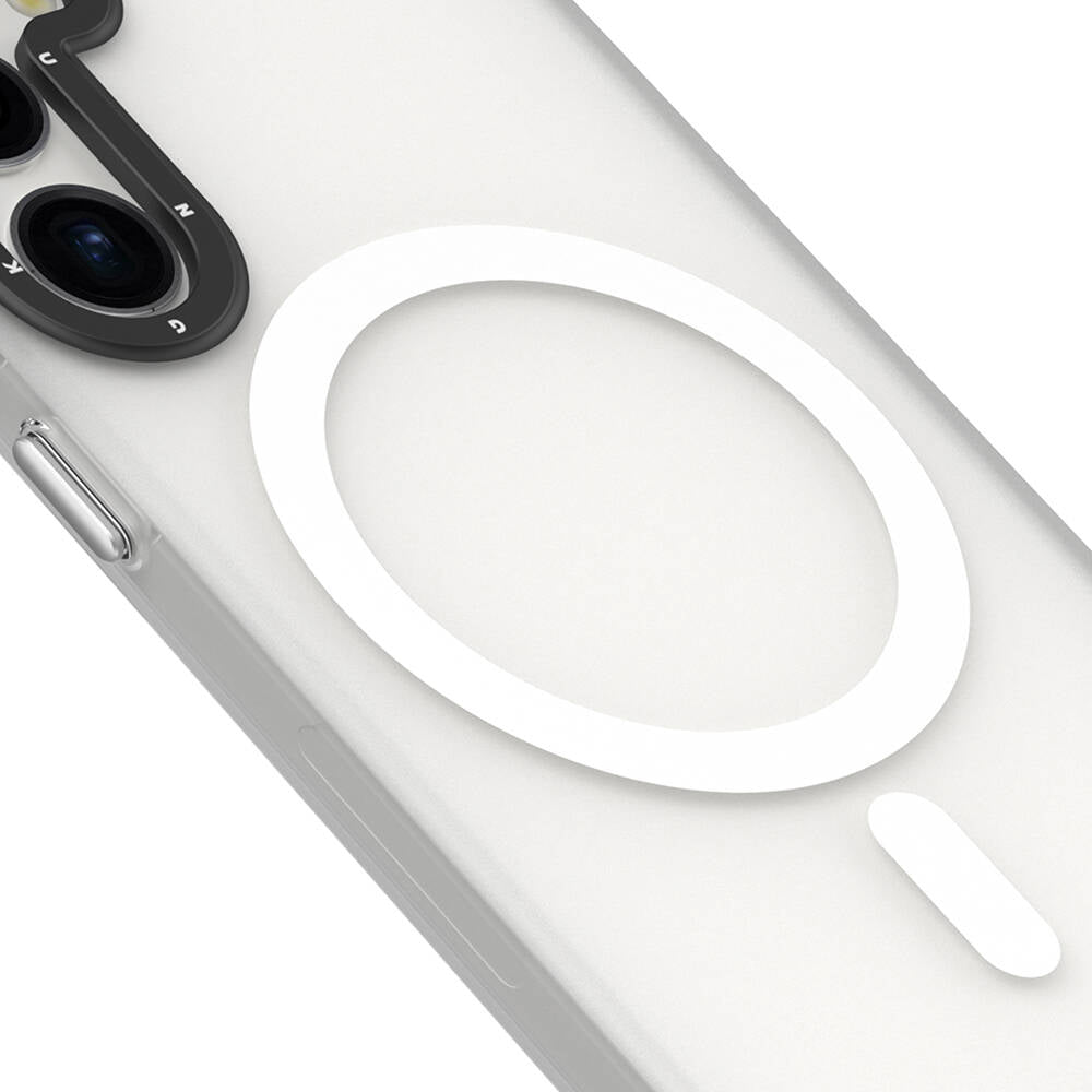 Galaxy S24 Plus Kılıf Magsafe Şarj Özellikli Youngkit Hidden Sand Serisi Kılıf Beyaz