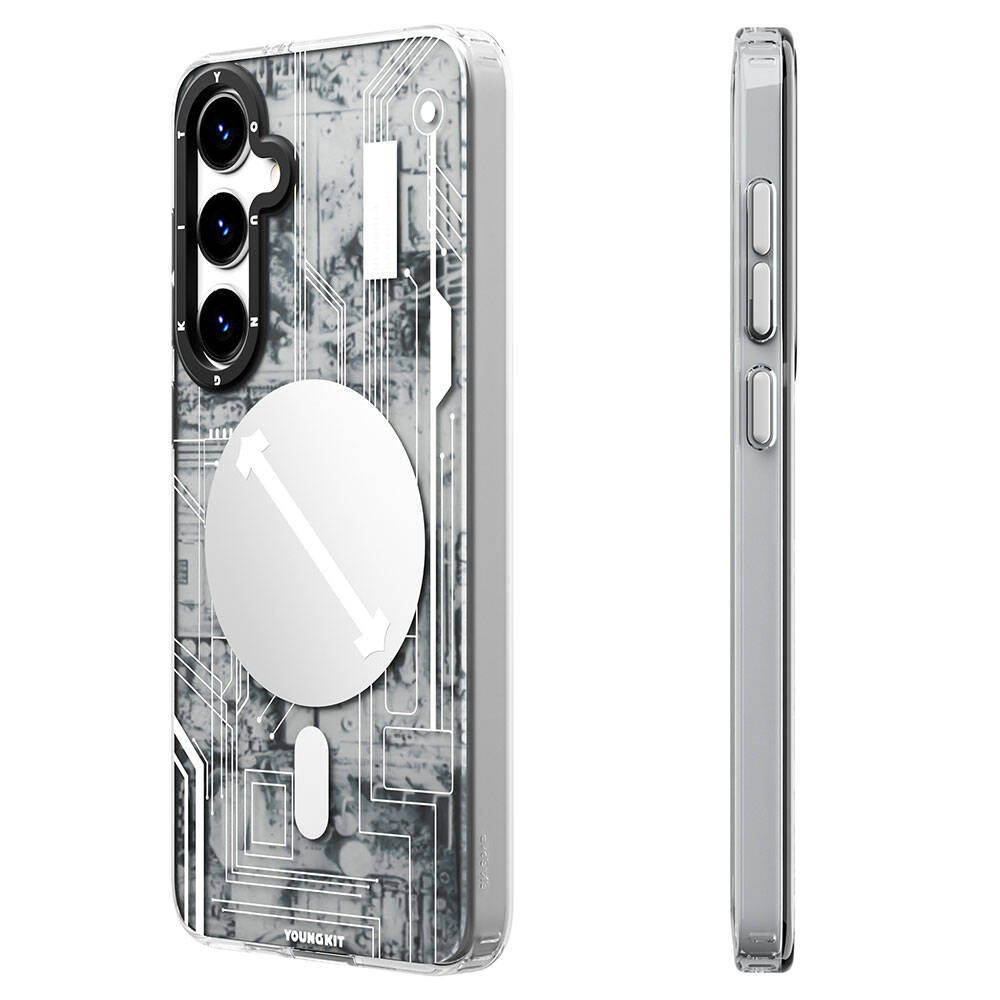 Galaxy S24 Plus Kılıf Magsafe Şarj Özellikli YoungKit Technology Serisi Kılıf Beyaz