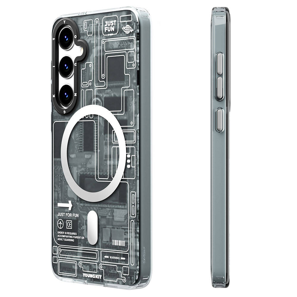 Galaxy S24 Plus Kılıf Magsafe Şarj Özellikli YoungKit Technology Serisi Kılıf Siyah