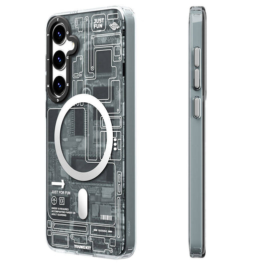 Galaxy S24 Plus Kılıf Magsafe Şarj Özellikli YoungKit Technology Serisi Kılıf Siyah