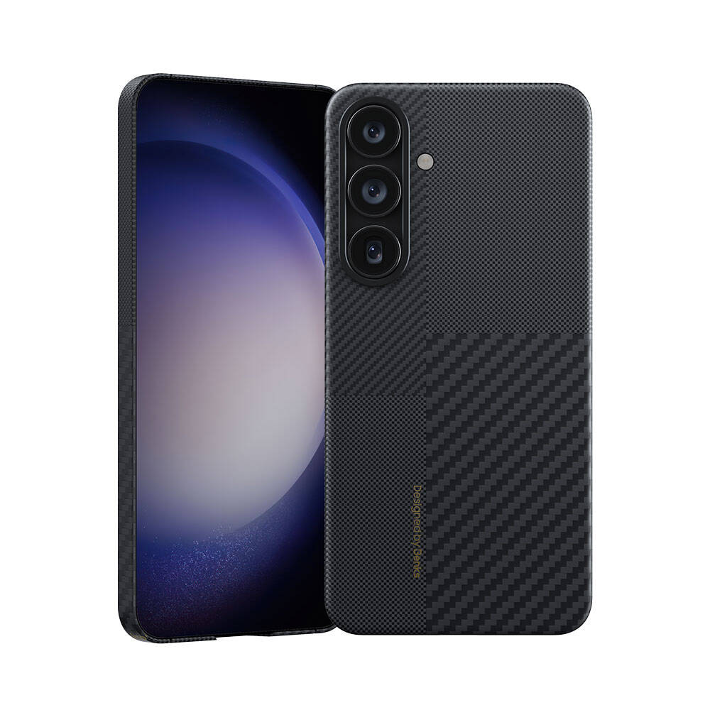 Galaxy S24 Plus Magsafe Şarj Özellikli Karbon Fiber Benks Montage ArmorAir Kevlar Kılıf Siyah