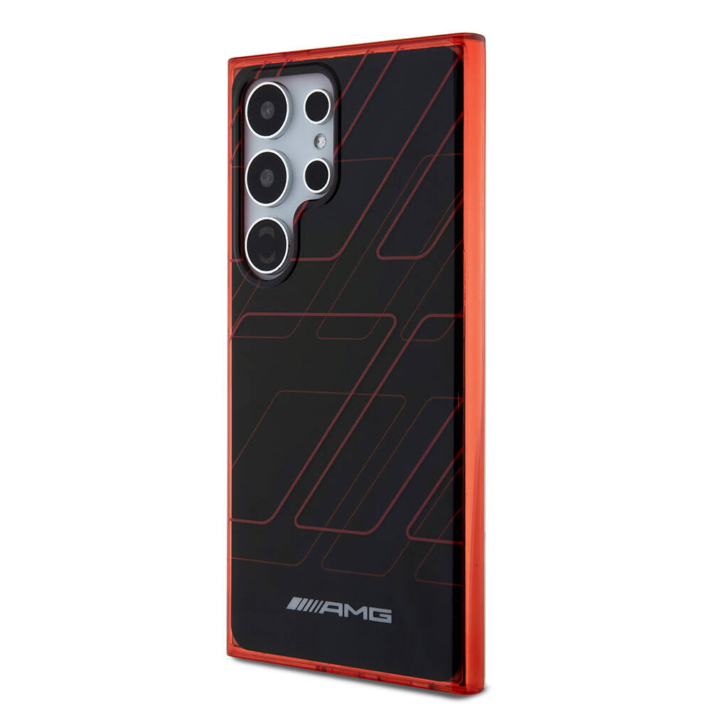 Galaxy S24 Ultra Kılıf AMG Orjinal Lisanslı Çift Katmanlı Dörtgen Desenli Kılıf Siyah