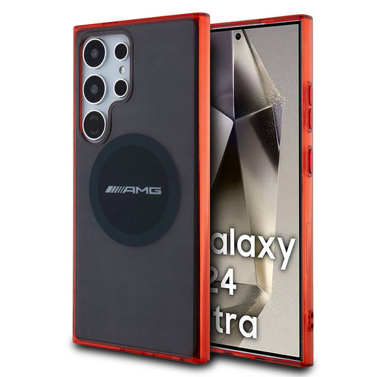 Galaxy S24 Ultra Kılıf AMG Orjinal Lisanslı Magsafe Şarj Özellikli Transparan Timeless Kılıf Siyah