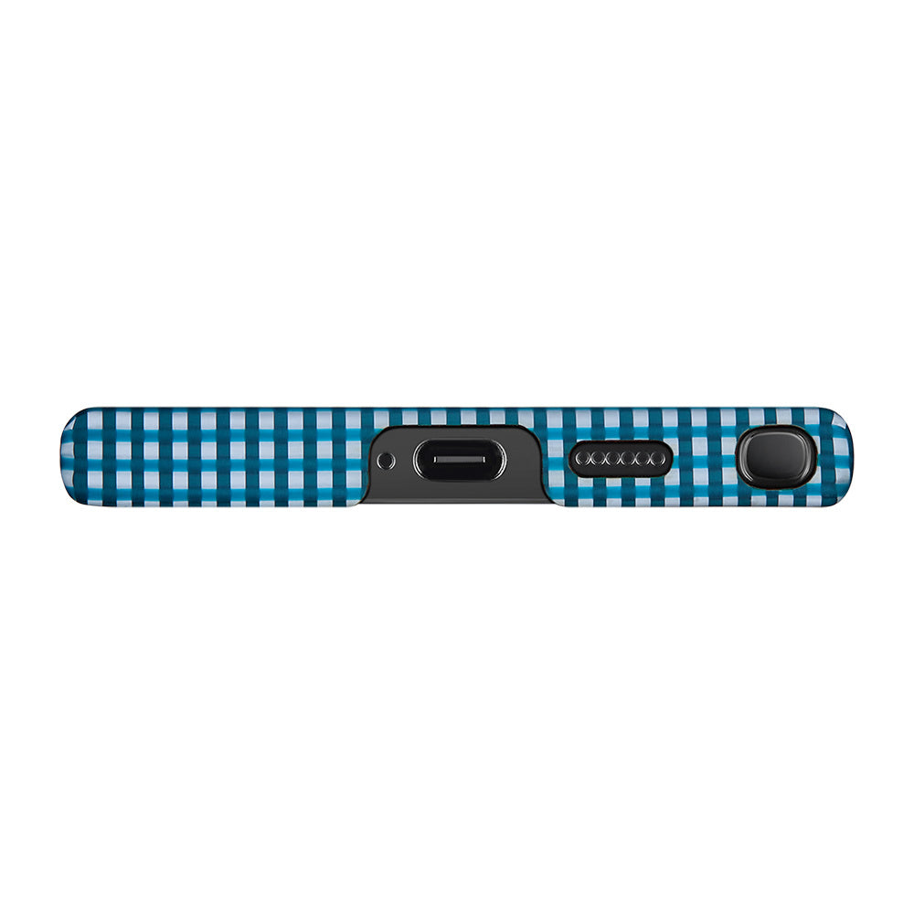 Galaxy S24 Ultra Kılıf Magsafe Şarj Özellikli 1500D Aramid Fiber Pitaka Ultra-Slim Classic Serisi Ice Sea Kılıf Mavi