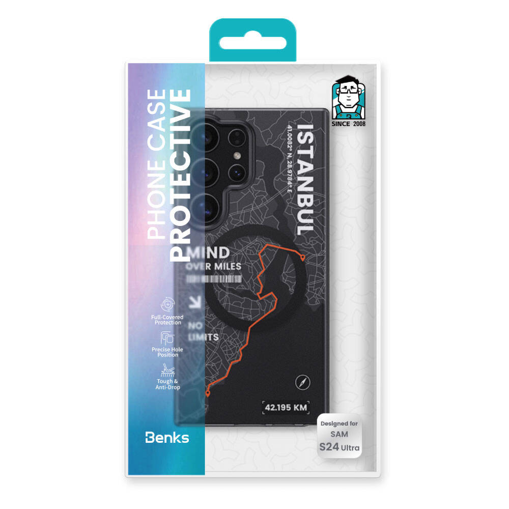 Galaxy S24 Ultra Kılıf Magsafe Şarj Özellikli Benks City Serisi Kılıf Mavi