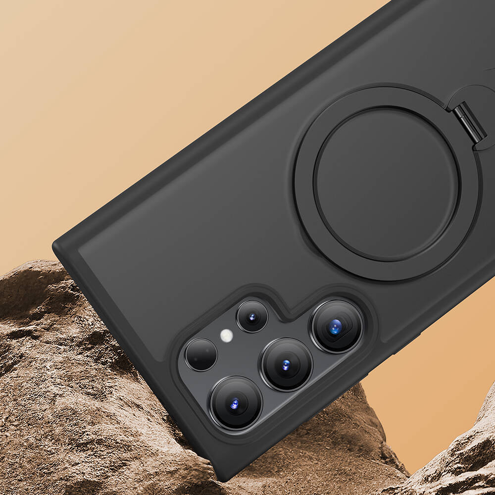 Galaxy S24 Ultra Kılıf Magsafe Şarj Özellikli Benks Standlı Mist Protective Kılıf Siyah