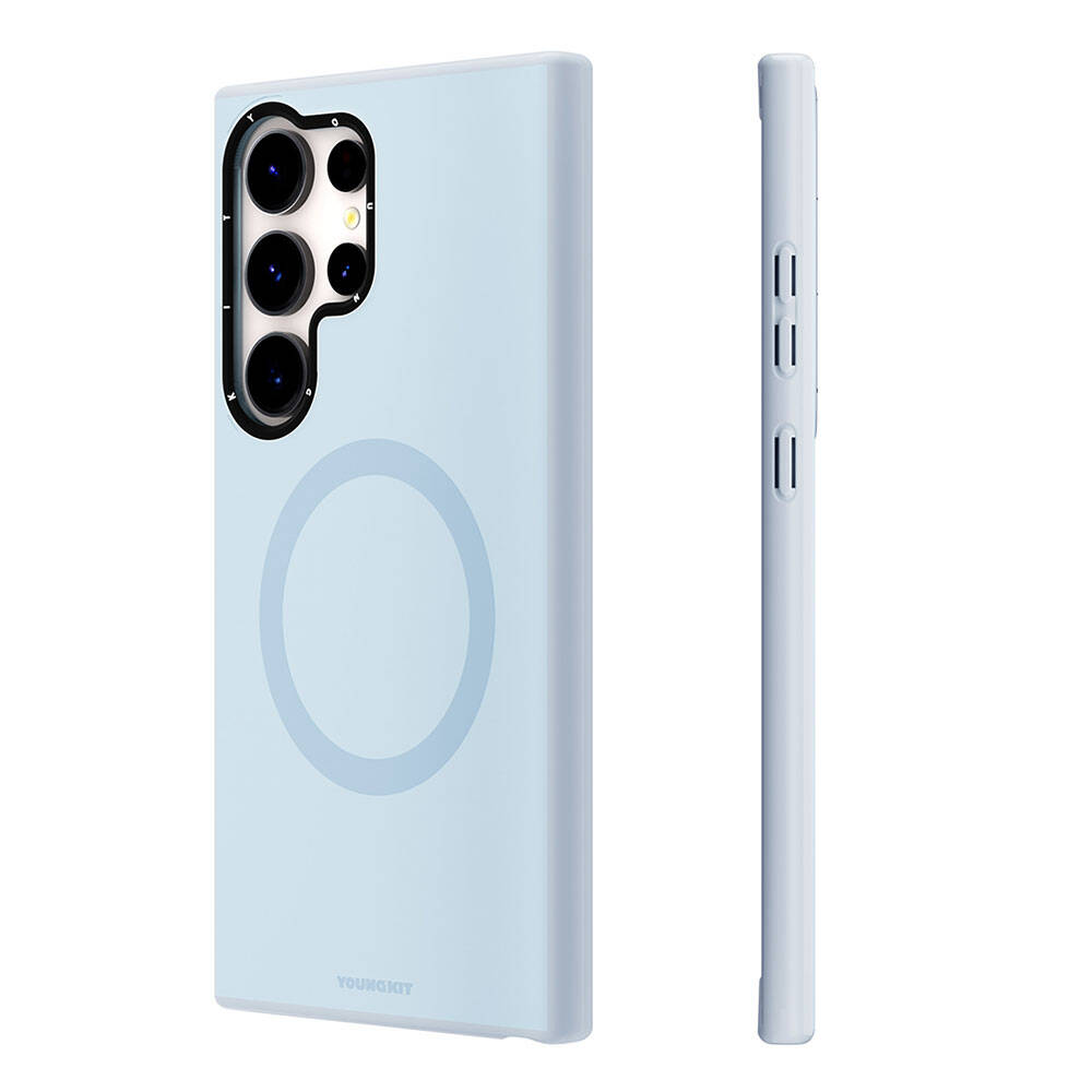 Galaxy S24 Ultra Kılıf Magsafe Şarj Özellikli Çizilmeye Ve Aşınmaya Dayanıklı Youngkit Velvet Serisi Kılıf Pembe