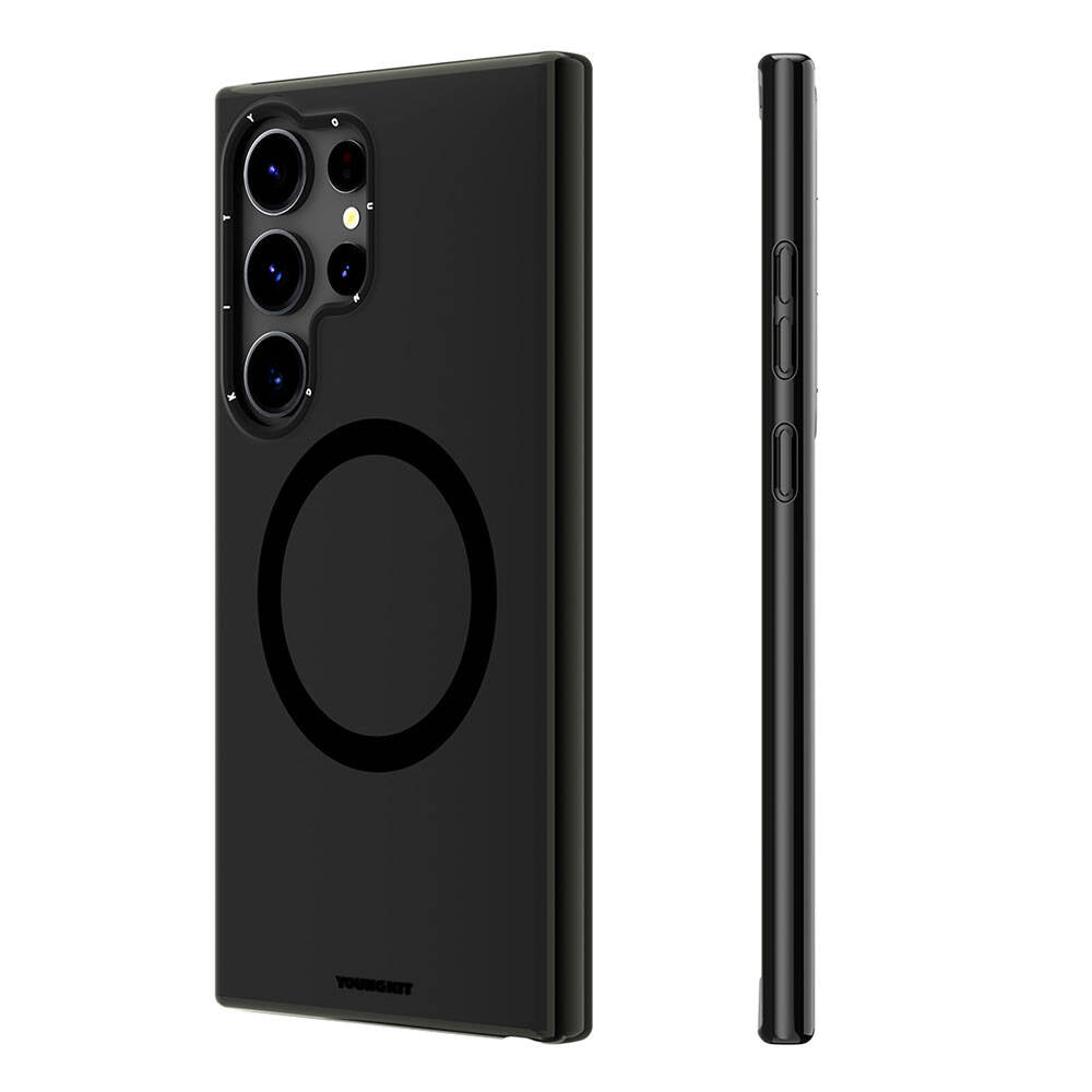 Galaxy S24 Ultra Kılıf Magsafe Şarj Özellikli Çizilmeye Ve Aşınmaya Dayanıklı Youngkit Velvet Serisi Kılıf Pembe