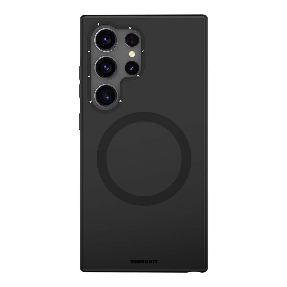 Galaxy S24 Ultra Kılıf Magsafe Şarj Özellikli Çizilmeye Ve Aşınmaya Dayanıklı Youngkit Velvet Serisi Kılıf Siyah