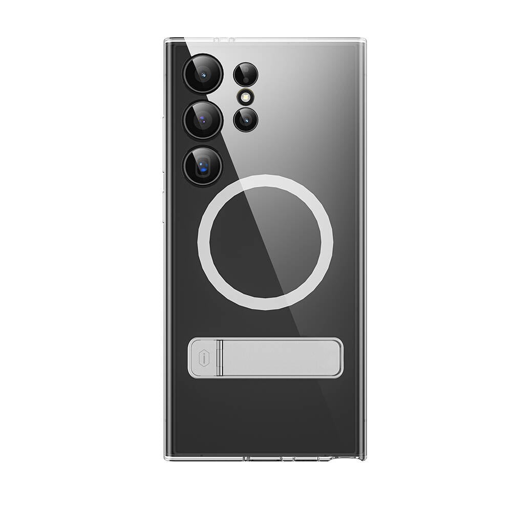 Galaxy S24 Ultra Kılıf Magsafe Şarj Özellikli Kamera Korumalı Standlı Wiwu KCC-025 Aurora Serisi Kılıf Şeffaf