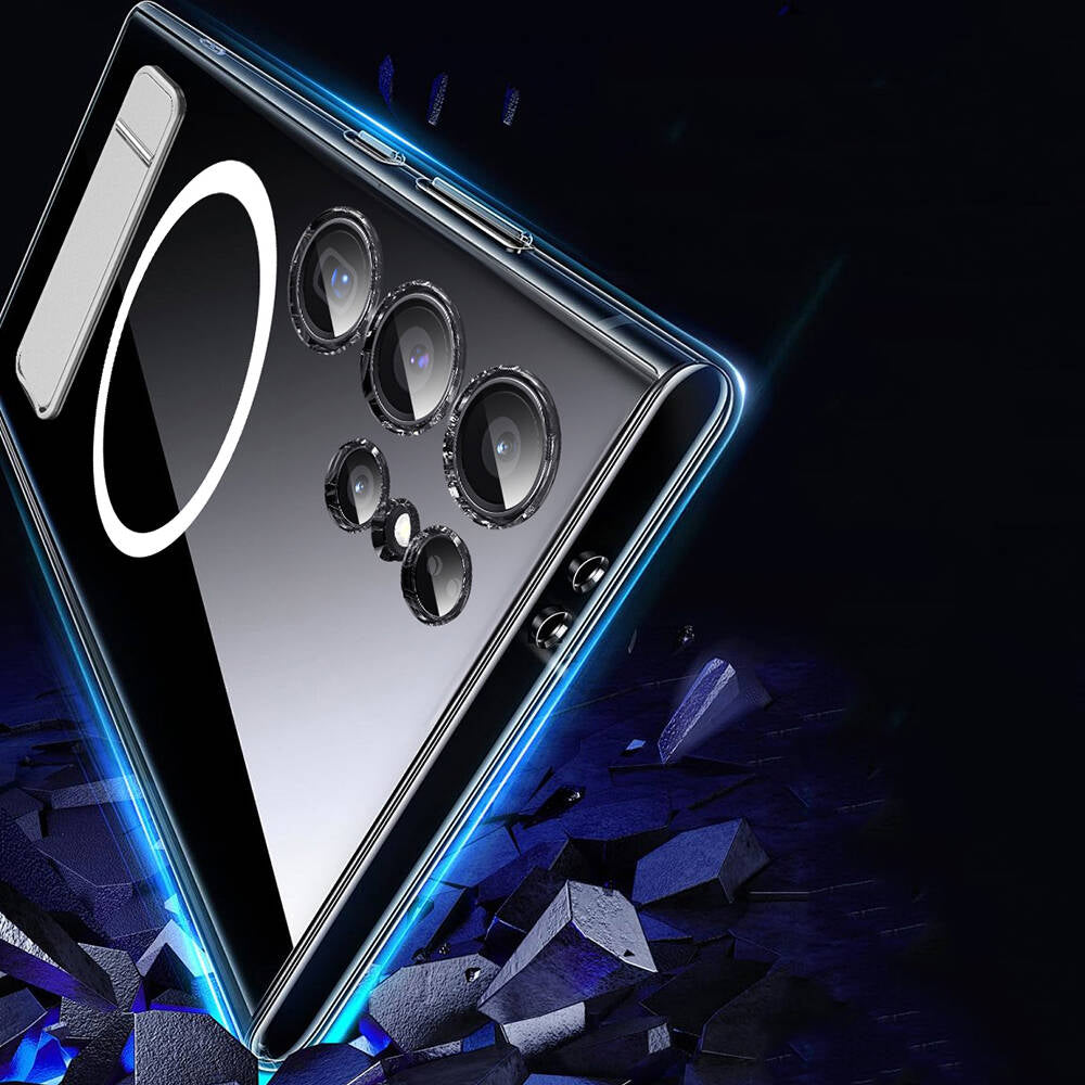 Galaxy S24 Ultra Kılıf Magsafe Şarj Özellikli Kamera Korumalı Standlı Wiwu KCC-025 Aurora Serisi Kılıf Şeffaf