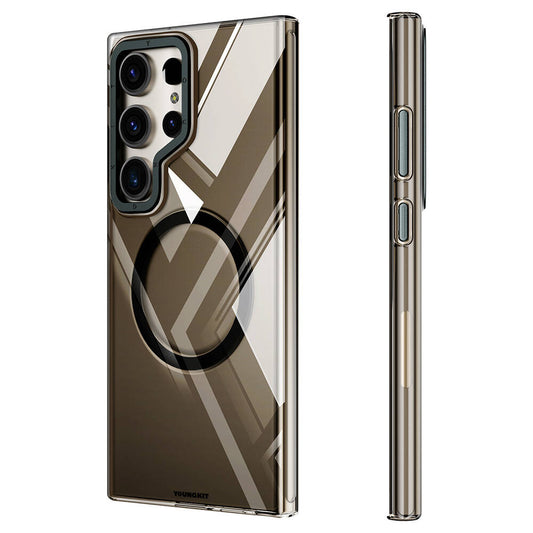 Galaxy S24 Ultra Kılıf Magsafe Şarj Özellikli Sararmaya Karşı Dayanıklı Youngkit Clear Crystal Serisi Kılıf Mavi