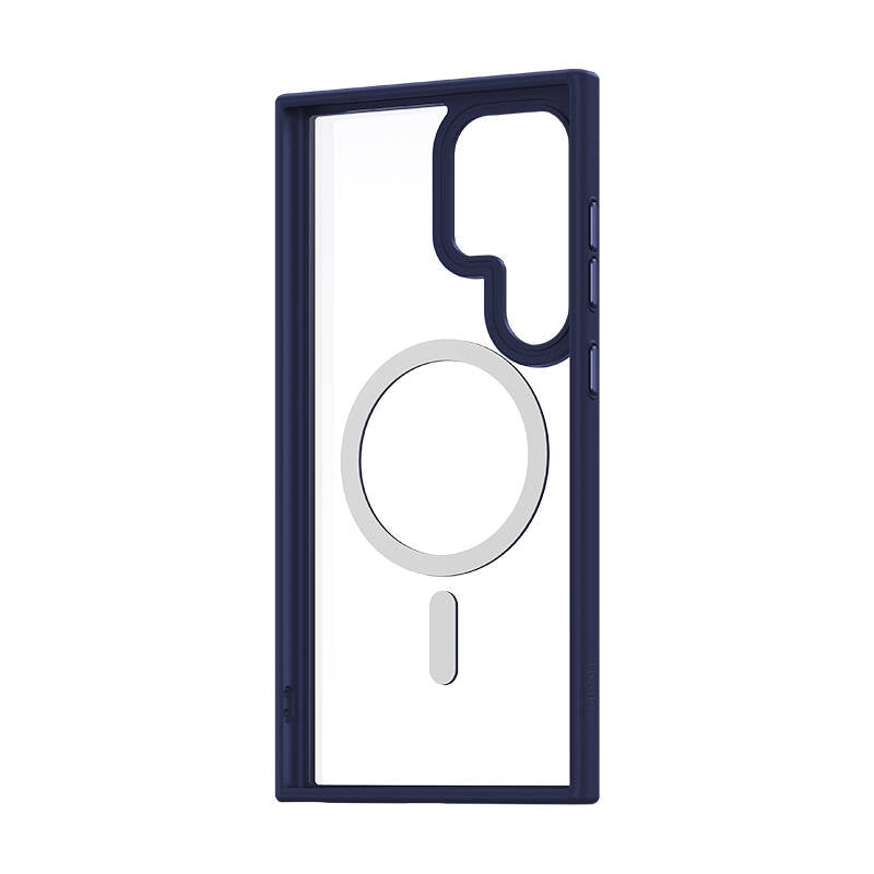 Galaxy S24 Ultra Kılıf Magsafe Şarj Özellikli Şeffaf Arka Yüzey Benks MagClap TPU Çerçeve Kılıf Gri