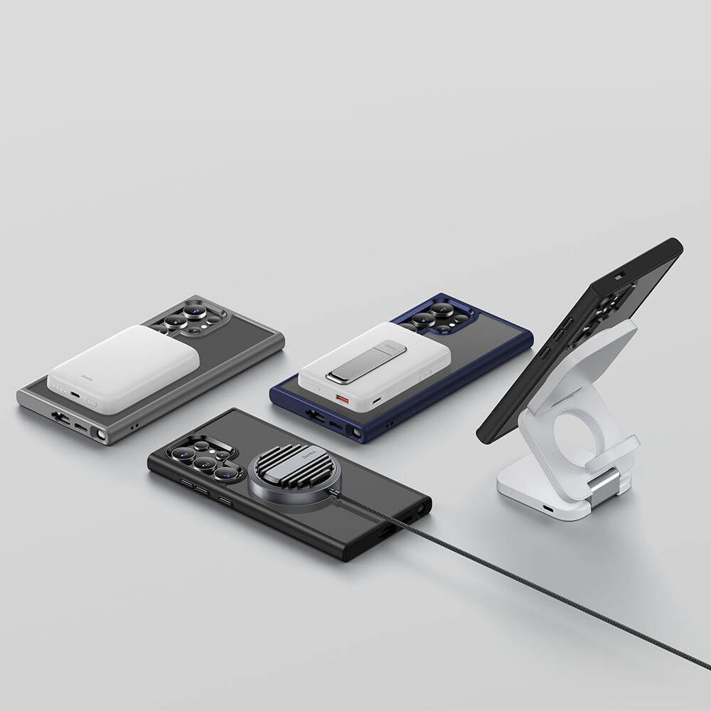 Galaxy S24 Ultra Kılıf Magsafe Şarj Özellikli Şeffaf Arka Yüzey Benks MagClap TPU Çerçeve Kılıf Siyah