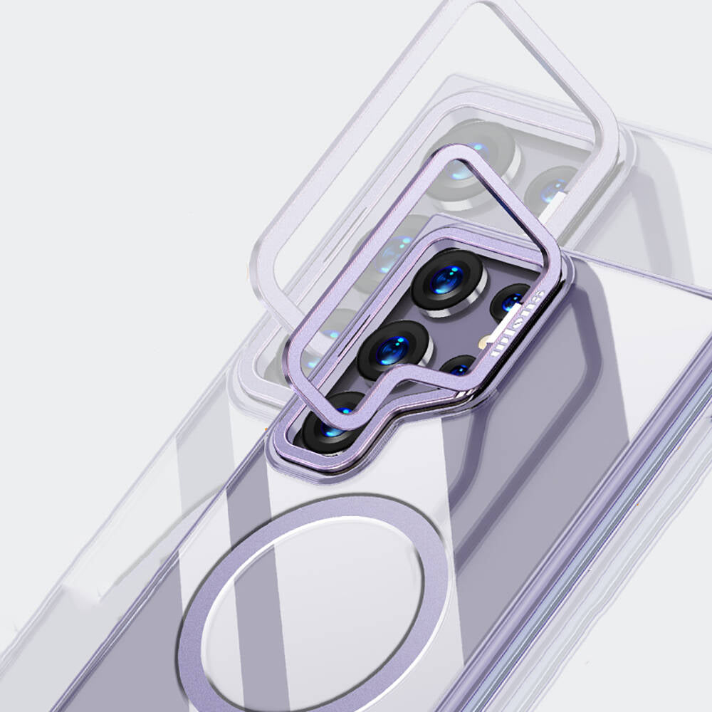 Galaxy S24 Ultra Kılıf Magsafe Şarj Özellikli Wlons Standlı Efsane Kılıf Siyah