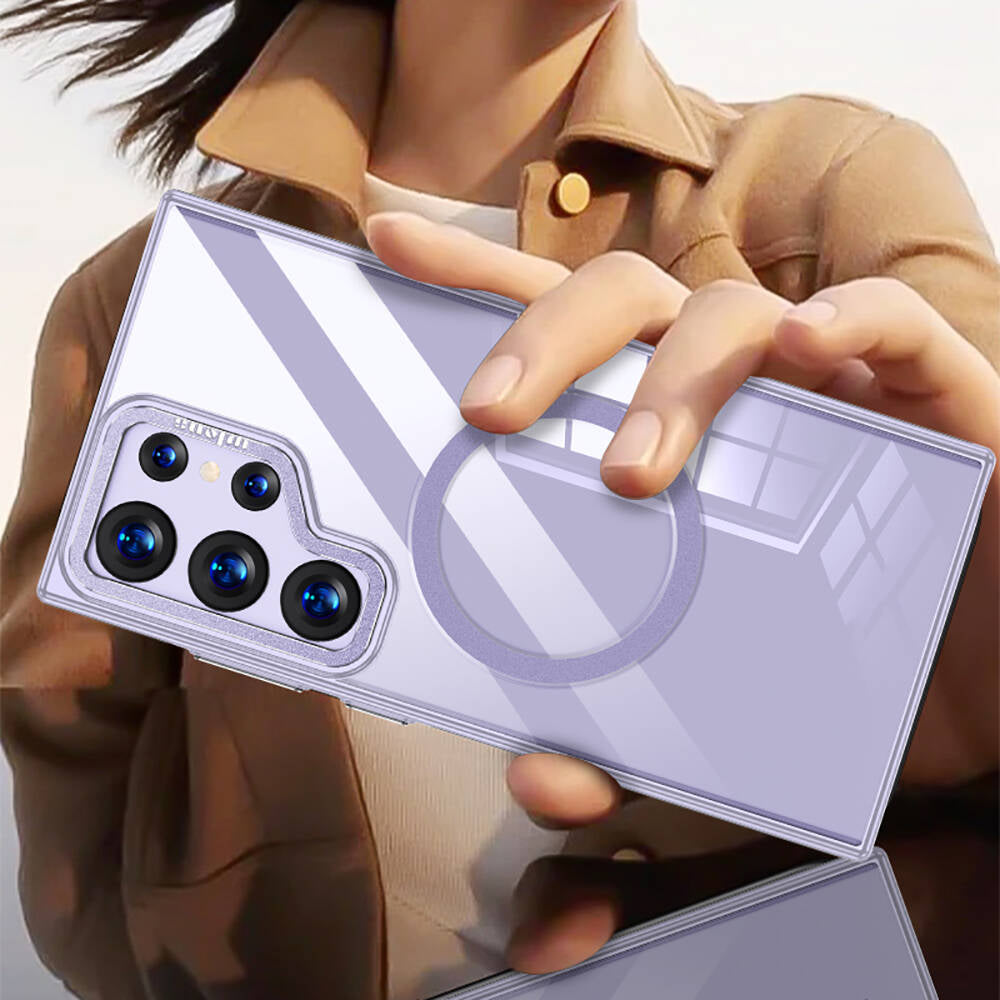 Galaxy S24 Ultra Kılıf Magsafe Şarj Özellikli Wlons Standlı Efsane Kılıf Siyah