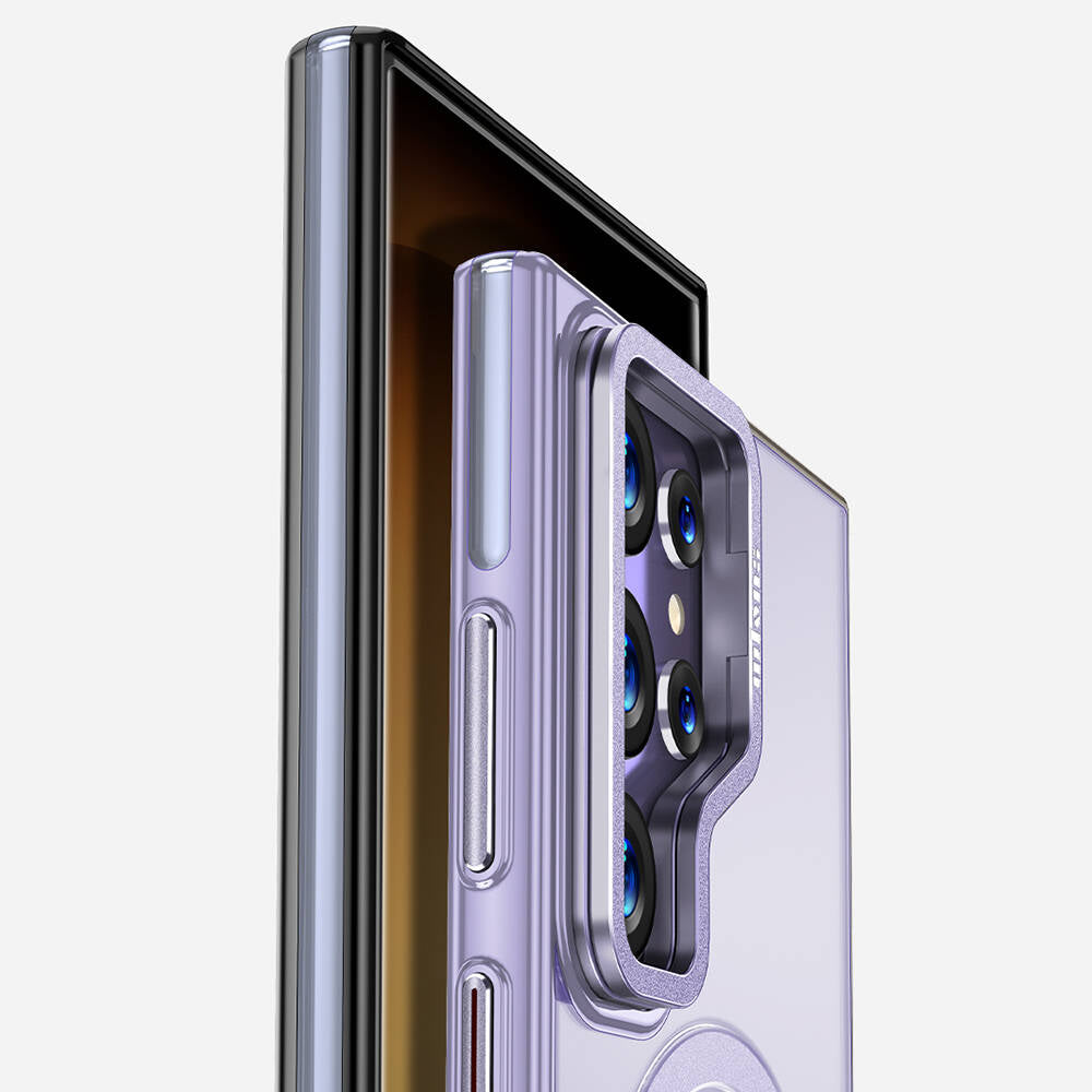 Galaxy S24 Ultra Kılıf Magsafe Şarj Özellikli Wlons Standlı Efsane Kılıf Siyah