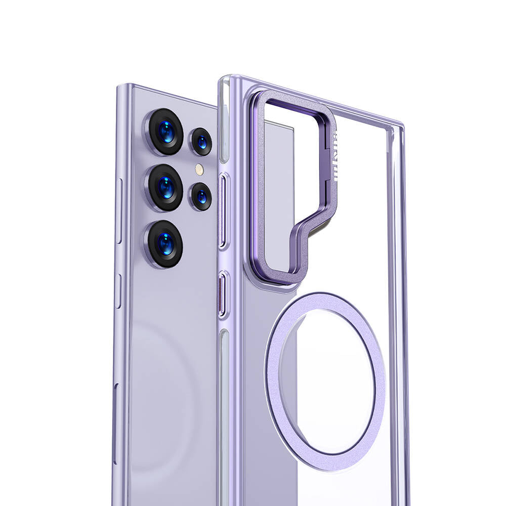 Galaxy S24 Ultra Kılıf Magsafe Şarj Özellikli Wlons Standlı Efsane Kılıf Siyah