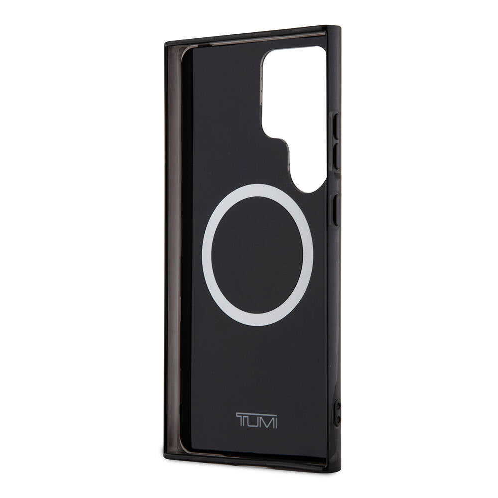 Galaxy S24 Ultra Kılıf TUMI Orjinal Lisanslı Magsafe Şarj Özellikli Buzlanmış Saydam Ağ Kamuflajı Desenli Kılıf Gri