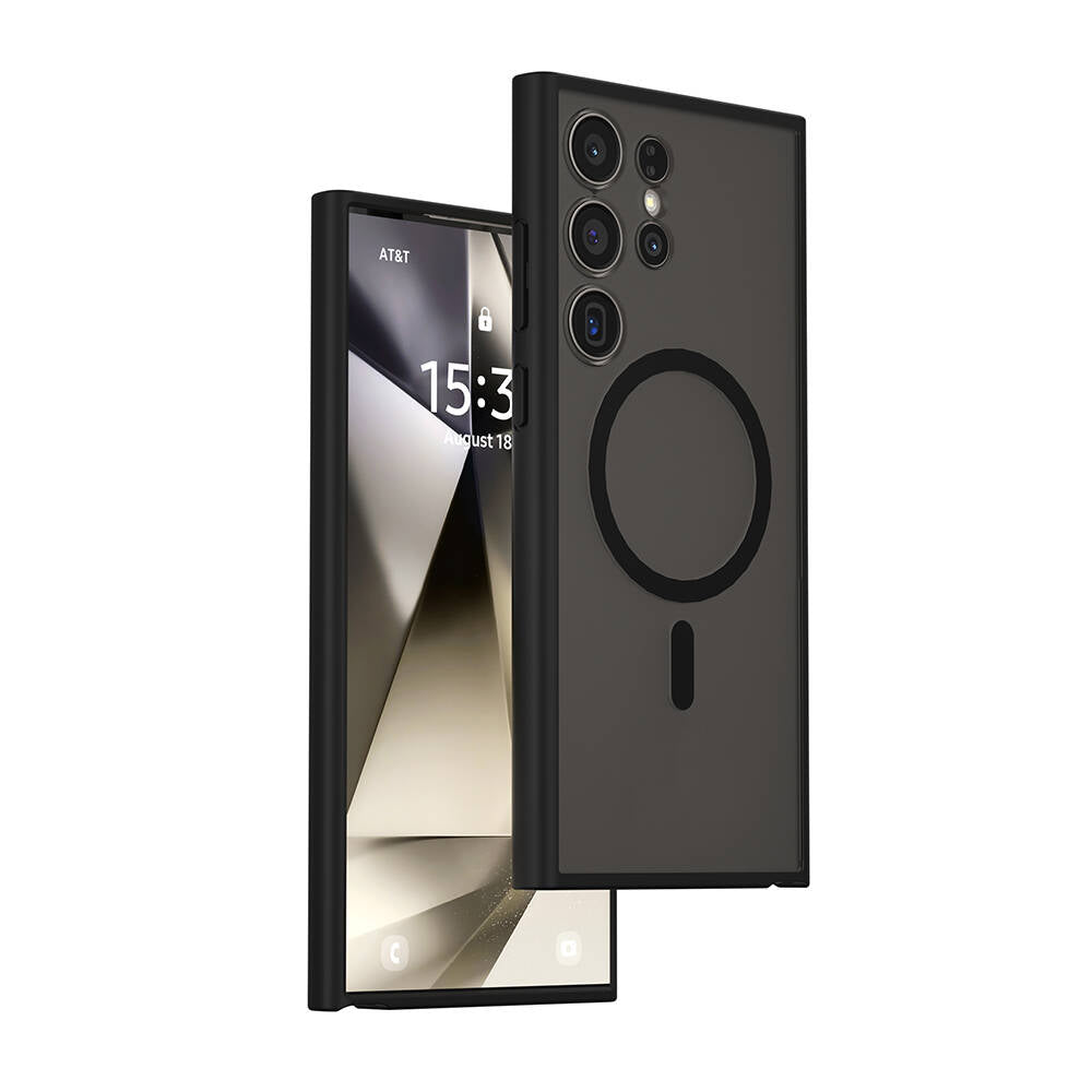 Galaxy S24 Ultra Kılıf Wiwu FGG-024 Magsafe Şarj Özellikli Lekelere Dayanıklı Kılıf Siyah