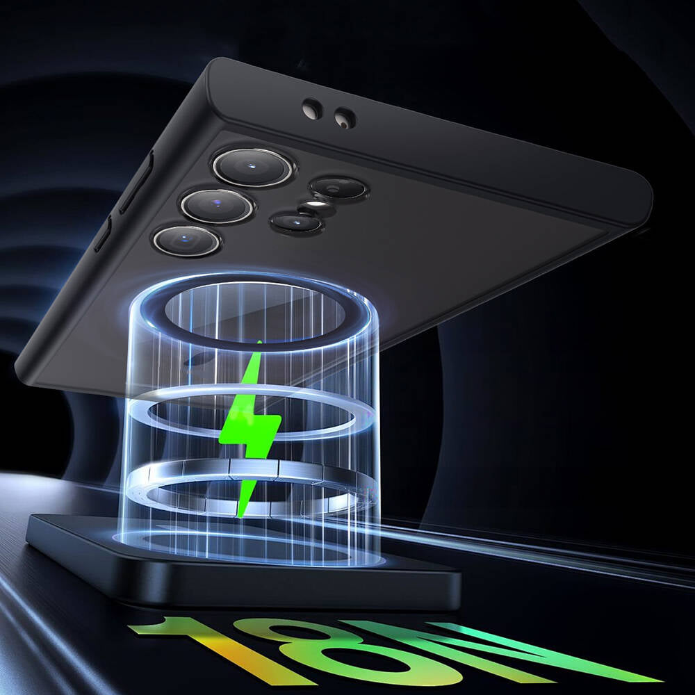 Galaxy S24 Ultra Kılıf Wiwu FGG-024 Magsafe Şarj Özellikli Lekelere Dayanıklı Kılıf Siyah