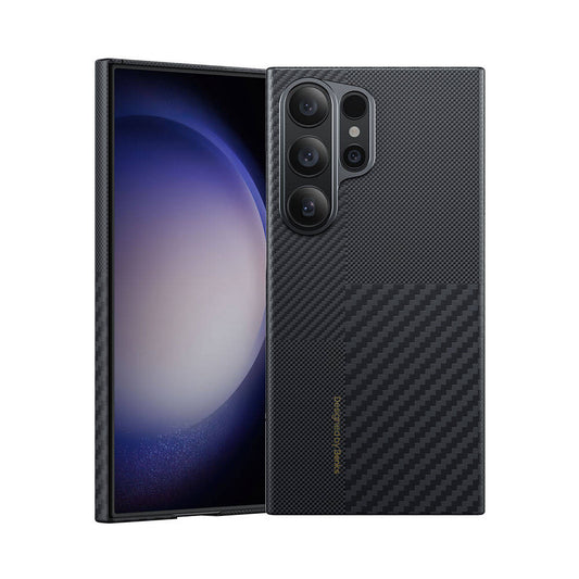 Galaxy S24 Ultra Magsafe Şarj Özellikli Karbon Fiber Benks Montage ArmorAir Kevlar Kılıf Siyah