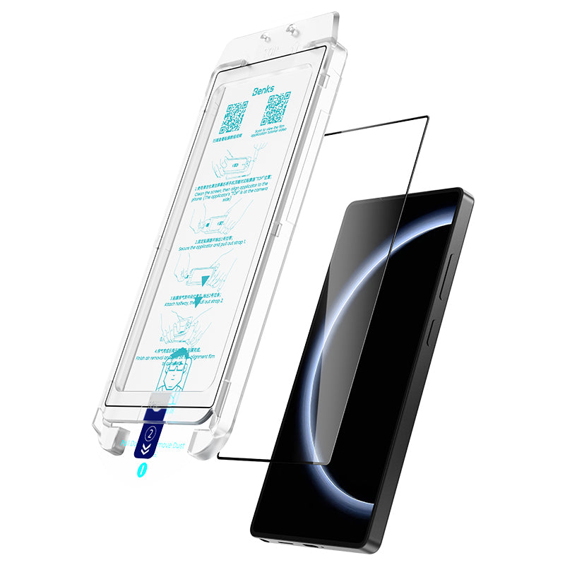 Galaxy S25 Ultra Benks Glass Warrior HD Cam Ekran Koruyucu + Kolay Uygulama Aparatlı Siyah