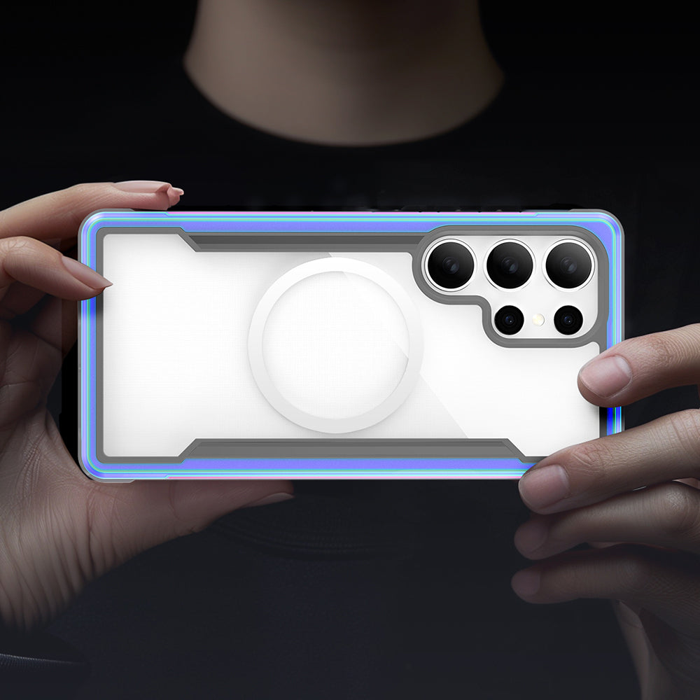 Galaxy S25 Ultra Kılıf M-safe Şarj Özellikli Airbagli Raptic Shield Serisi Şeffaf Arka Yüzey Kapak Siyah