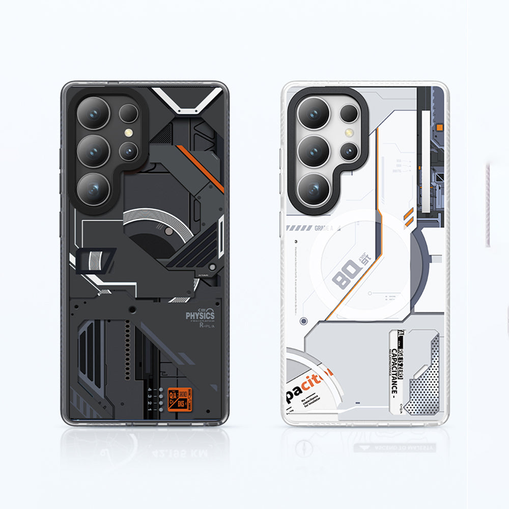 Galaxy S25 Ultra Kılıf Magsafe Şarj Özellikli Benks Dynamic Mecha Serisi Kılıf Beyaz