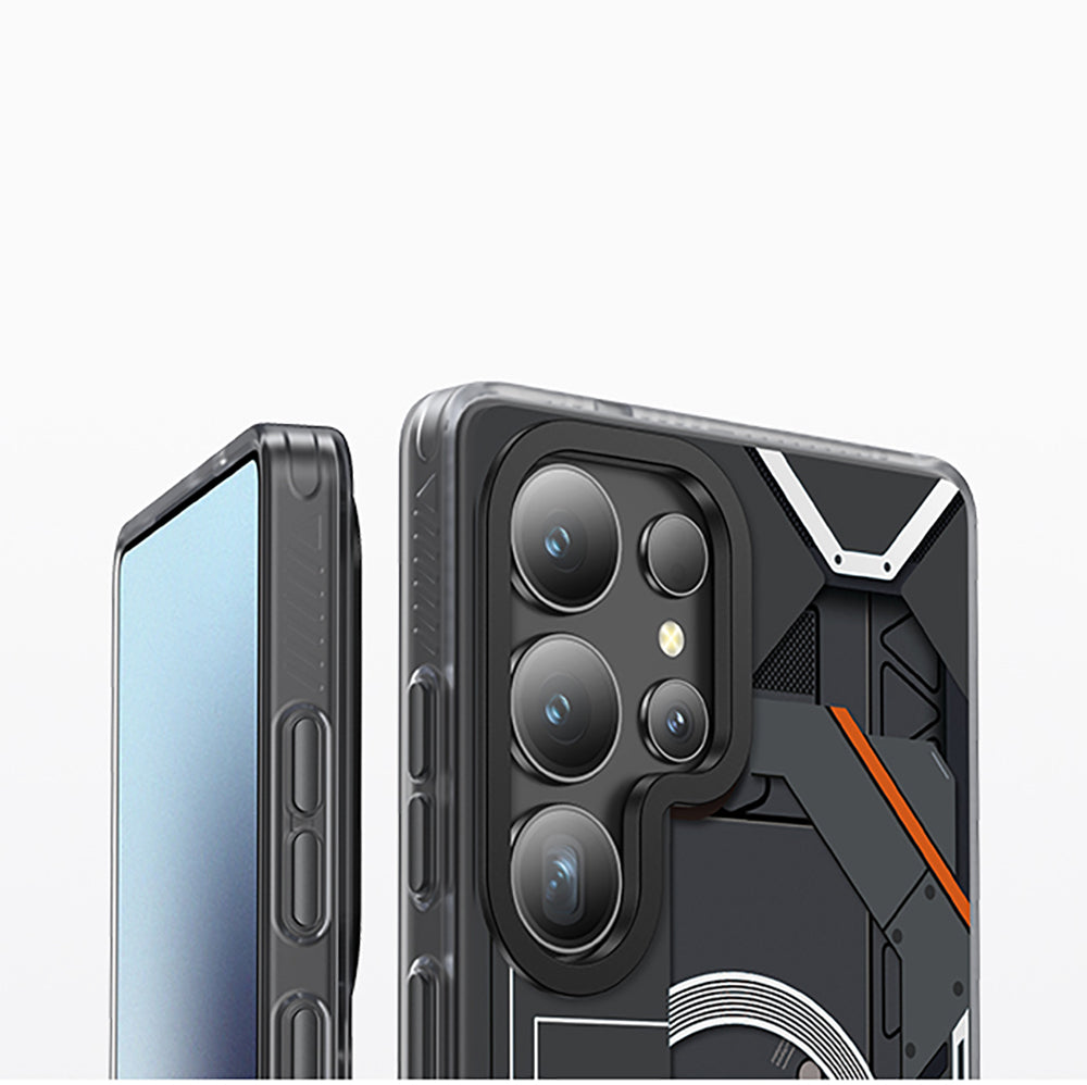 Galaxy S25 Ultra Kılıf Magsafe Şarj Özellikli Benks Dynamic Mecha Serisi Kılıf Beyaz