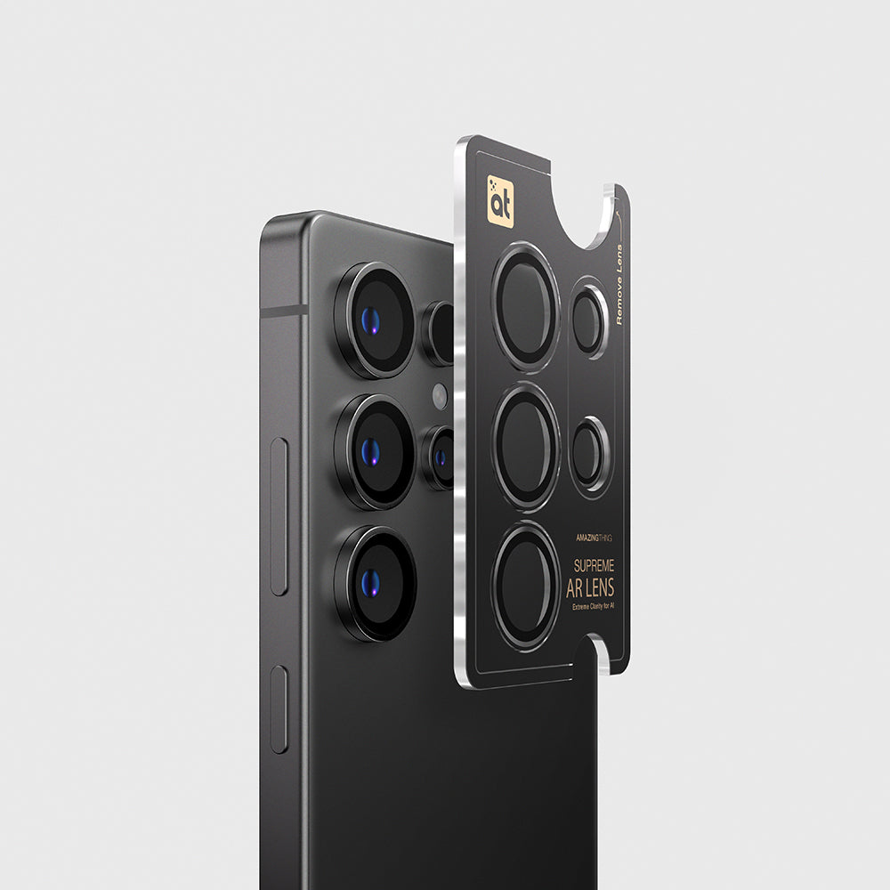 Galaxy S25 Ultra Amazingthing Anti Reflective Kamera Lens Koruyucu + Kolay Uygulama Aparatlı Gümüş