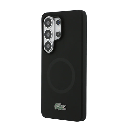 Galaxy S26 Ultra Kılıf Lacoste Orjinal Lisanslı M-safe Şarj Özellikli İkonik Logolu Metal Kamera Çerçeveli Silikon Kapak