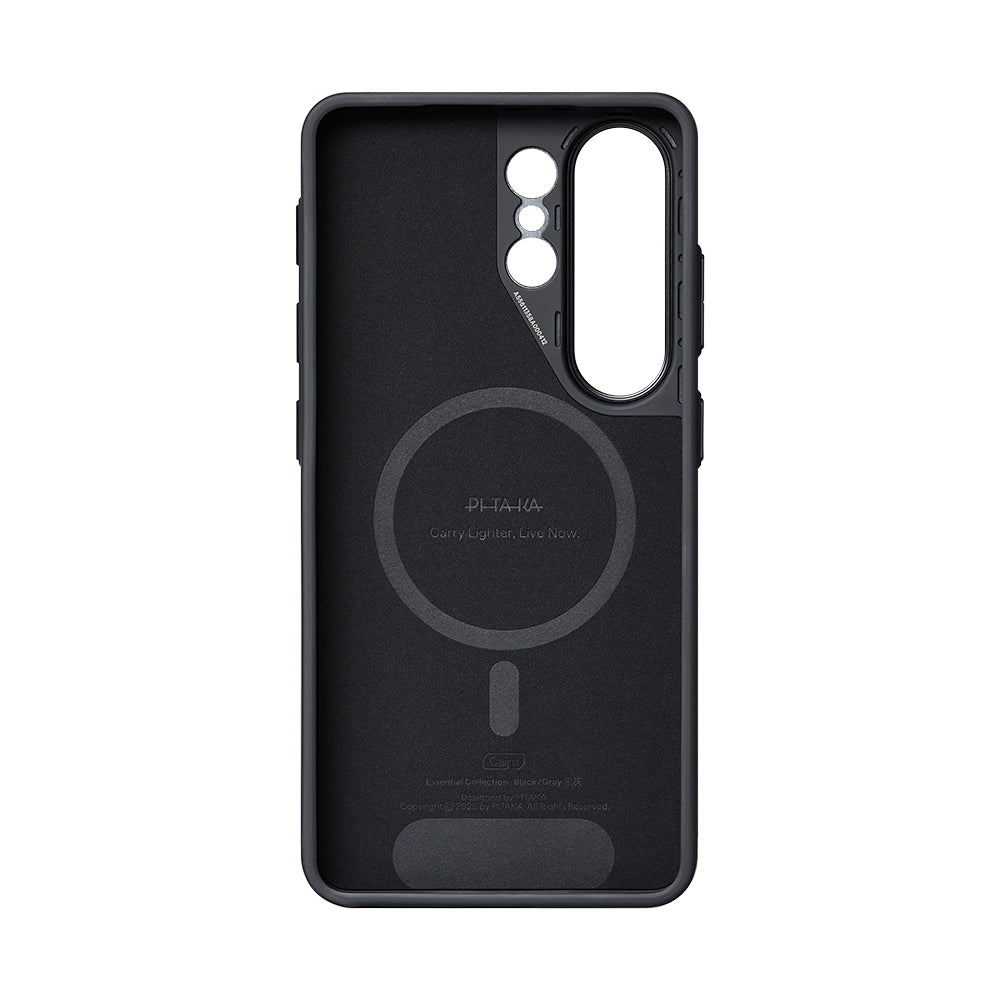 Galaxy S26 Ultra Kılıf M-safe Şarj Özellikli 600D Aramid Fiber Pitaka Cairn Serisi Black-Grey Twill Kapak