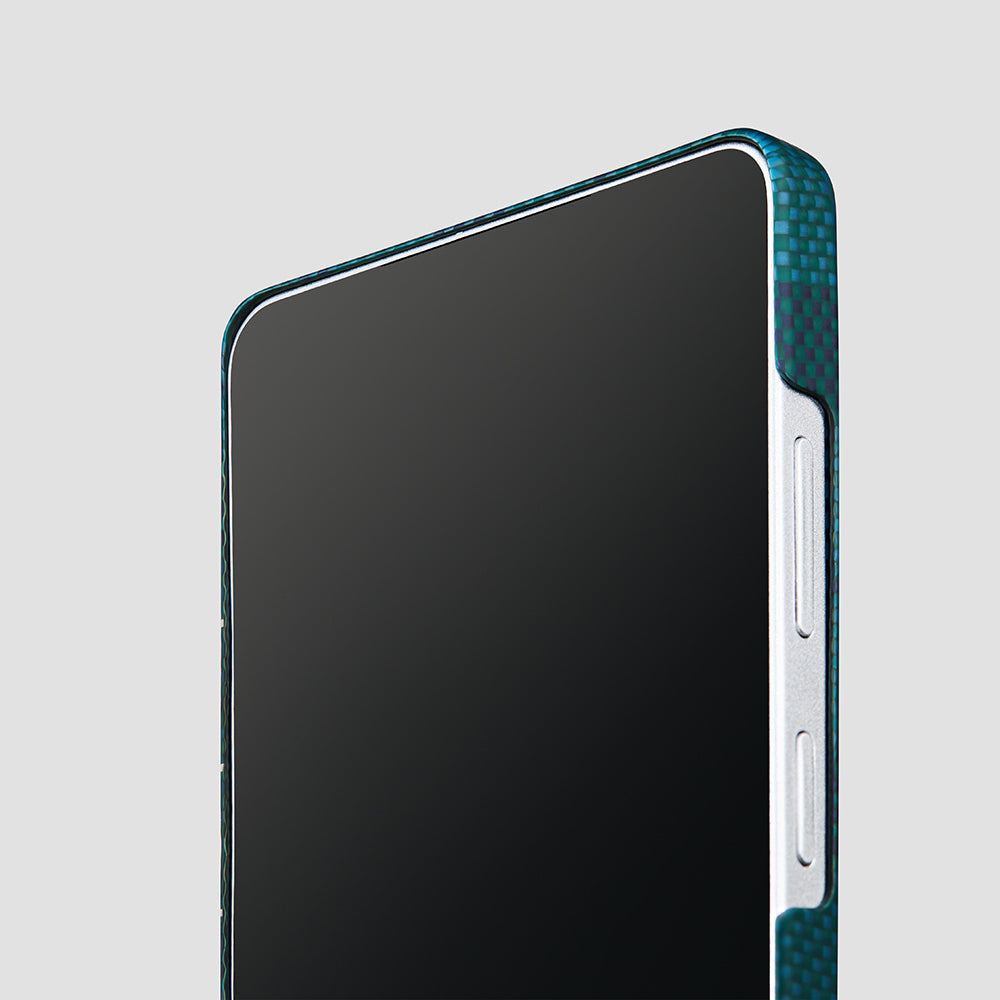 Galaxy S26 Ultra Kılıf M-safe Şarj Özellikli Aramid Karbon Fiber Pitaka Flora in Grid Serisi Kapak