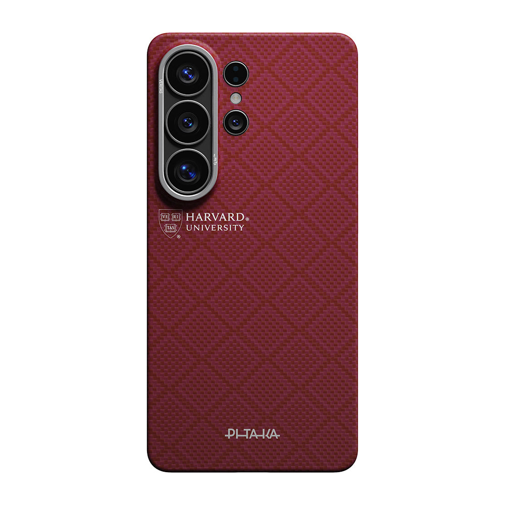 Galaxy S26 Ultra Kılıf M-safe Şarj Özellikli Aramid Karbon Fiber Pitaka Harvard University Serisi Kapak
