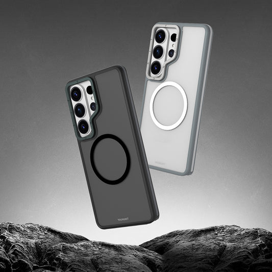 Galaxy S26 Ultra Kılıf M-safe Şarj Özellikli Youngkit Rock Sand Serisi Kapak