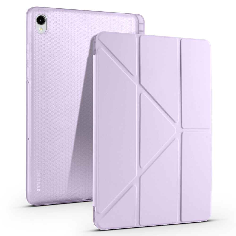 Galaxy Tab S11 Kılıf Zore Tri Folding Kalem Bölmeli Standlı Kılıf