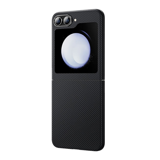 Galaxy Z Flip 5 Kılıf Karbon Fiber Benks Essential ArmorAir 600D Kevlar Kılıf Siyah