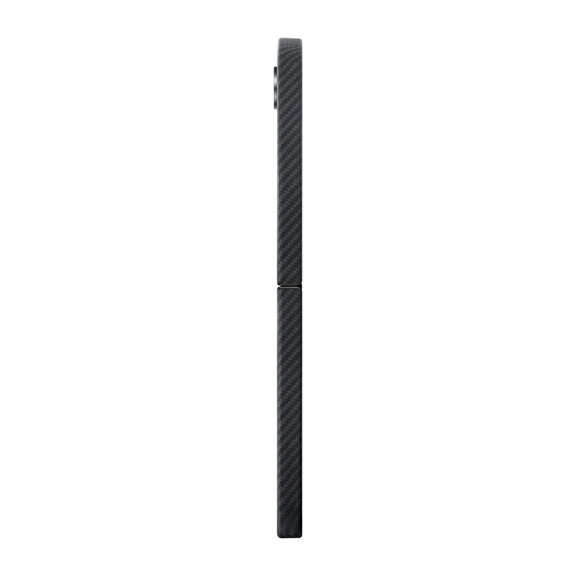 Galaxy Z Flip 6 Kılıf Magsafe Şarj Özellikli 600D Aramid Fiber Pitaka Ultra-Slim Classic Serisi Black-Grey Twill Kılıf Siyah-Gri