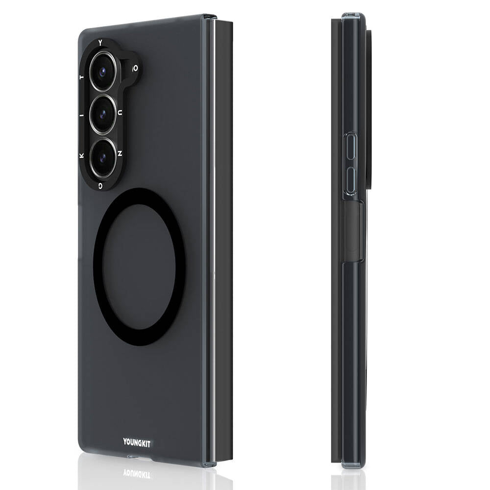 Galaxy Z Fold 6 Kılıf Magsafe Şarj Özellikli Youngkit Hidden Sand Serisi Kılıf Beyaz