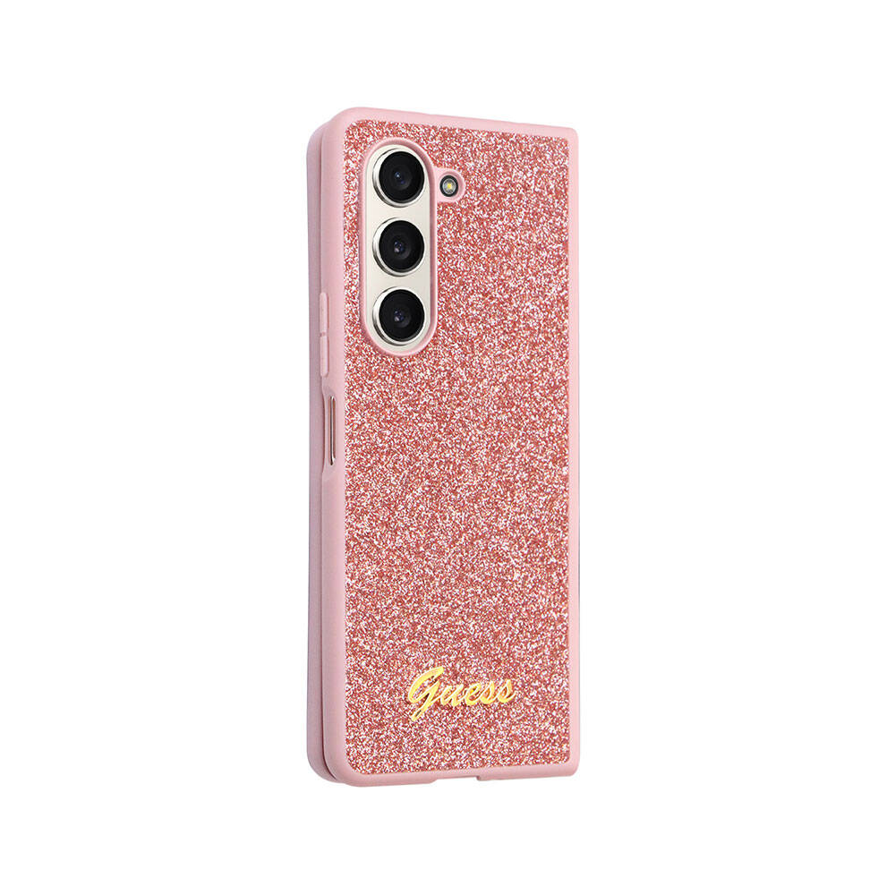 Galaxy Z Fold 5 Kılıf Guess Orjinal Lisanslı Yazı Logolu Glitter Script Kapak