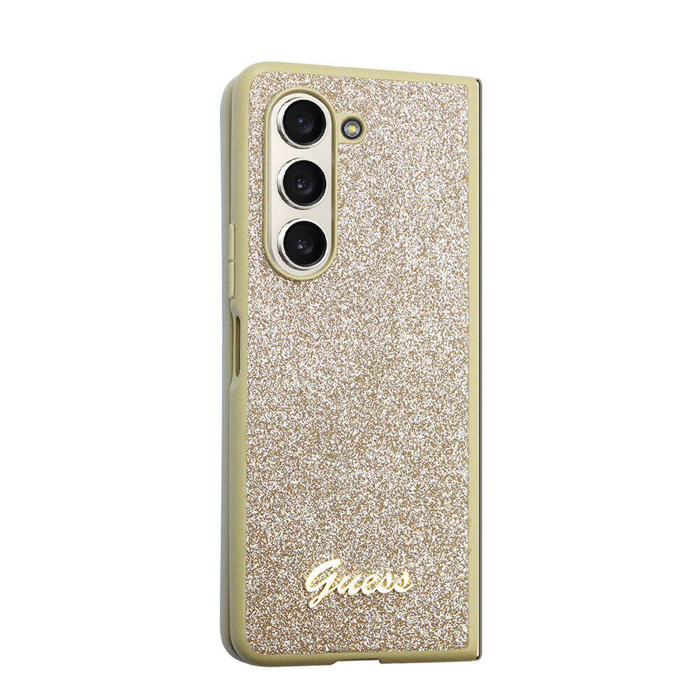 Galaxy Z Fold 5 Kılıf Guess Orjinal Lisanslı Yazı Logolu Glitter Script Kapak