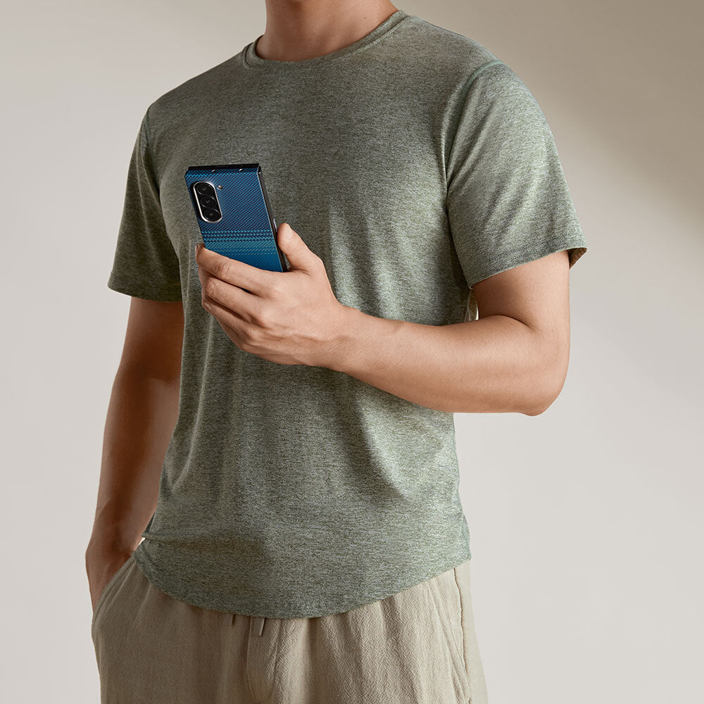 Galaxy Z Fold 6 Kılıf Magsafe Şarj Özellikli Aramid Fiber Pitaka Tactile Woven Sunset-Moonrise Serisi Moonrise Kılıf Mavi