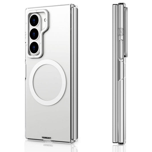 Galaxy Z Fold 6 Kılıf Magsafe Şarj Özellikli Şeffaf Youngkit Crystal Shield Serisi Kılıf Şeffaf