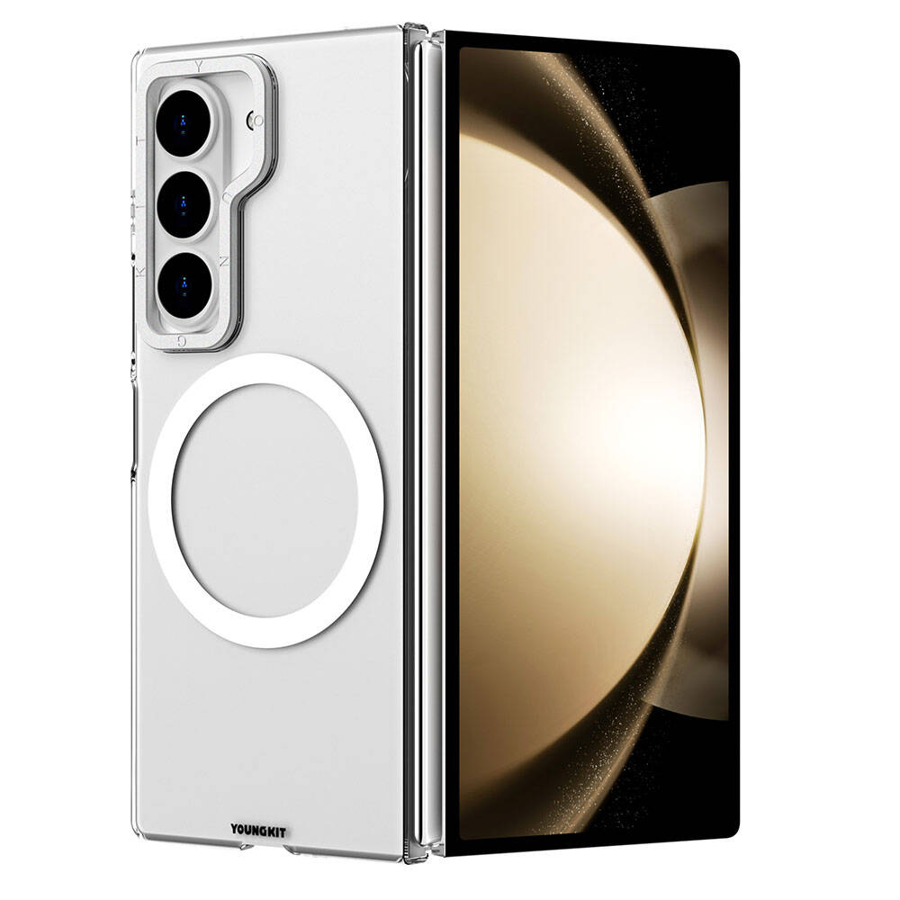 Galaxy Z Fold 6 Kılıf Magsafe Şarj Özellikli Şeffaf Youngkit Crystal Shield Serisi Kılıf Şeffaf