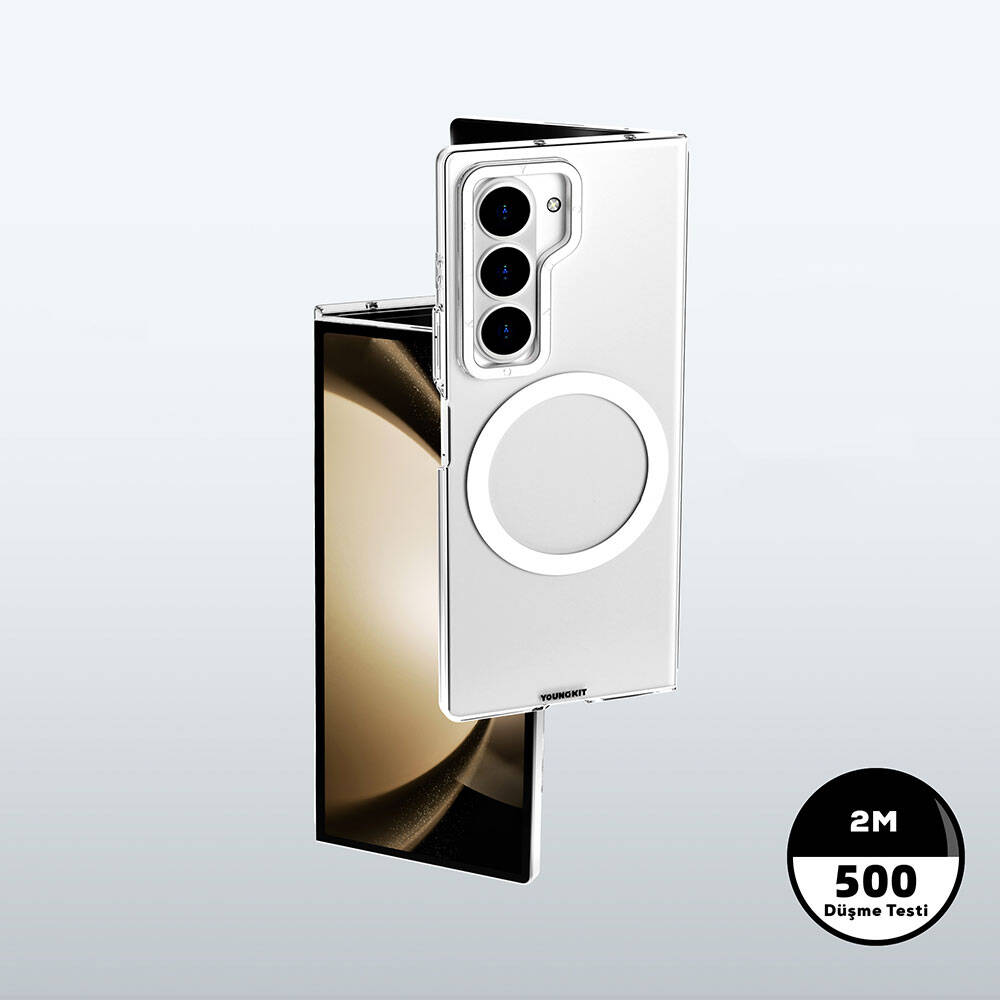 Galaxy Z Fold 6 Kılıf Magsafe Şarj Özellikli Şeffaf Youngkit Crystal Shield Serisi Kılıf Şeffaf
