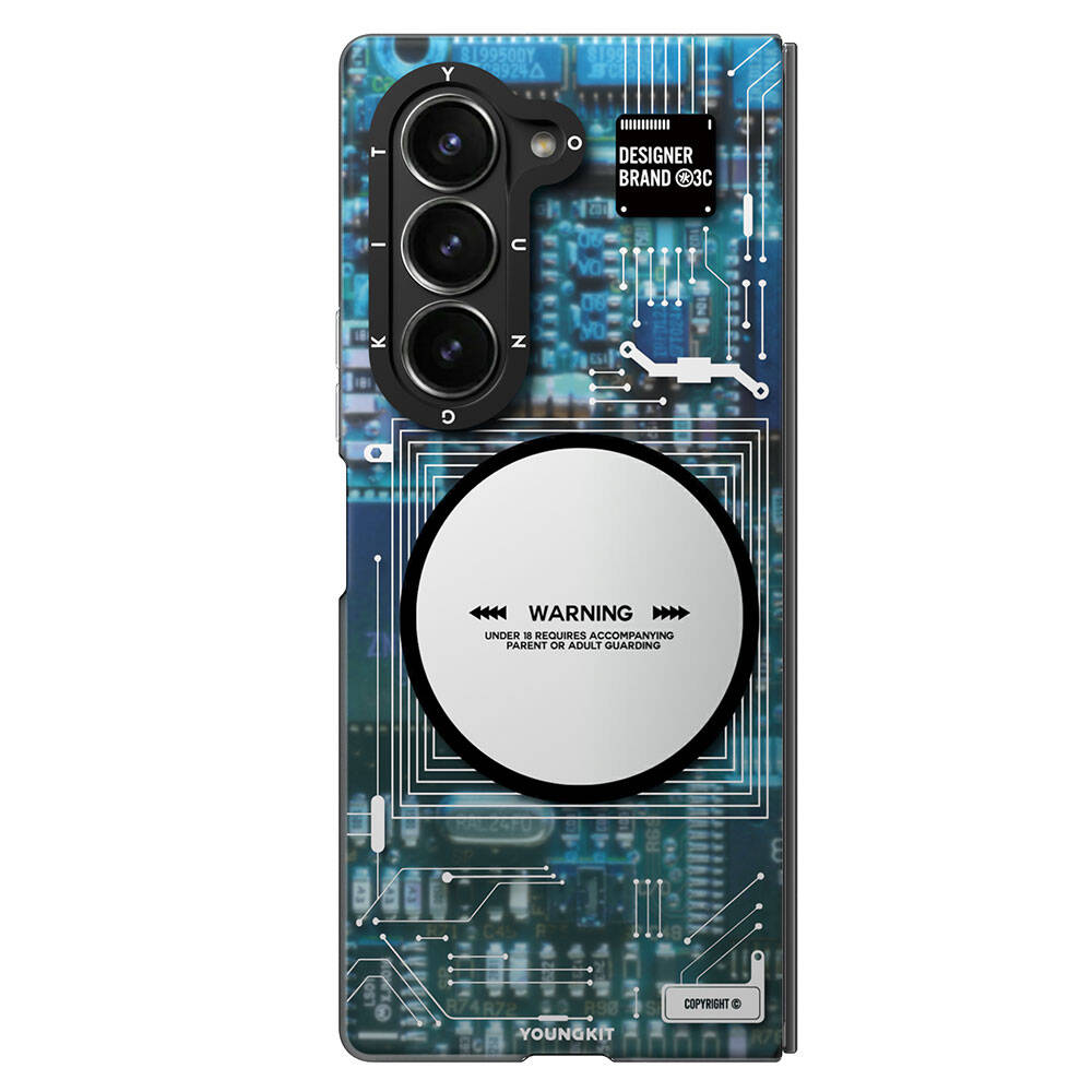 Galaxy Z Fold 6 Kılıf Magsafe Şarj Özellikli Youngkit Technology Serisi Kılıf Mavi