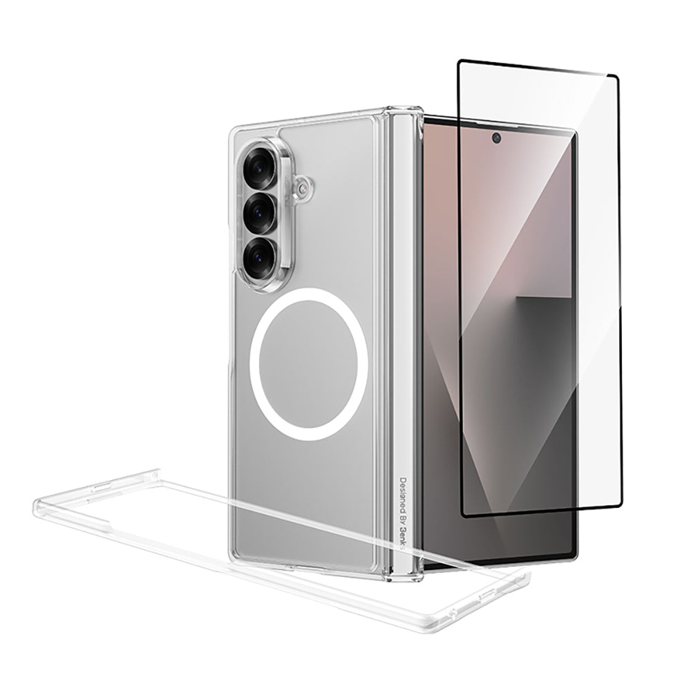Galaxy Z Fold 7 Benks Crystal Grand Combo Üçlü Aksesuar Seti (Ön Arka Şeffaf Kapak + Ekran Koruyucu)