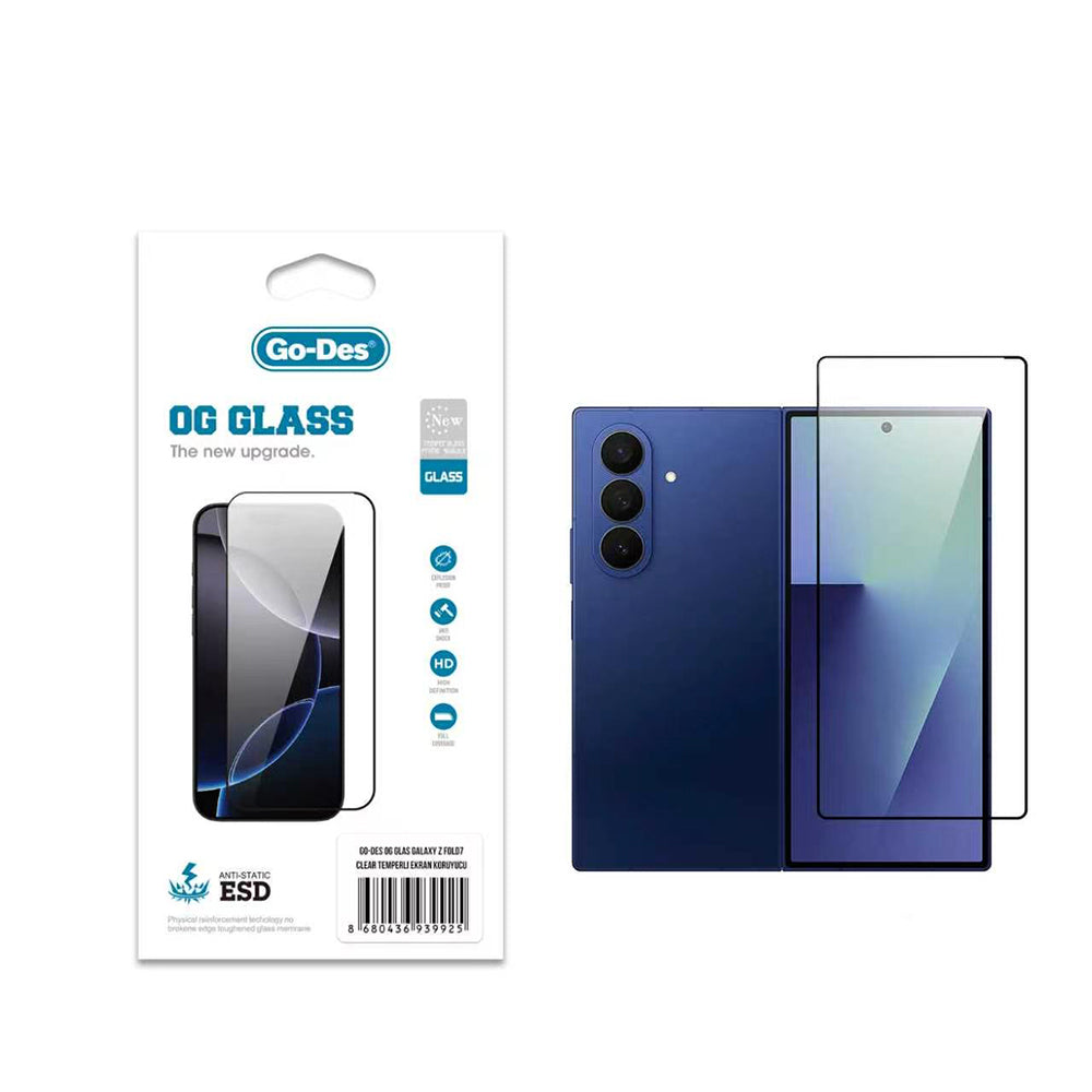 Galaxy Z Fold 7 Go Des OG Glass Antistatik Temperli Cam Ekran Koruyucu
